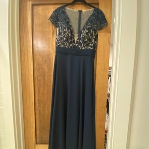 Navy full length dress